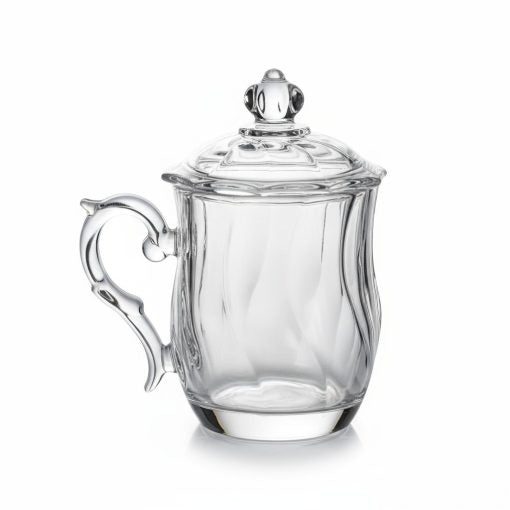 Glarko™ Kapaklı Cam Bitki Çayı Kupası 385 ml.