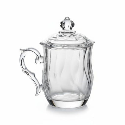 Glarko™ Kapaklı Cam Bitki Çayı Kupası 385 ml.