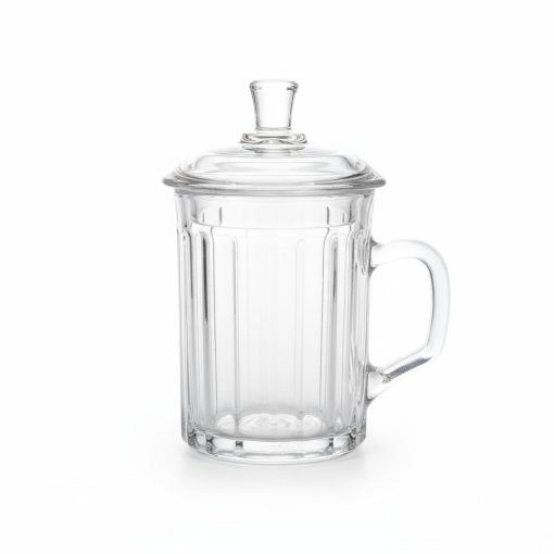 Glarko™ Kapaklı Cam Bitki Çayı Kupası 320 ml.