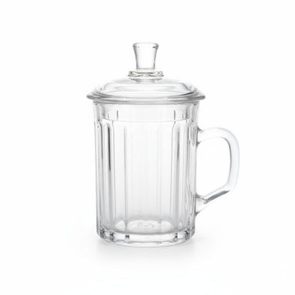 Glarko™ Kapaklı Cam Bitki Çayı Kupası 320 ml.